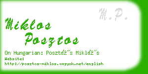 miklos posztos business card